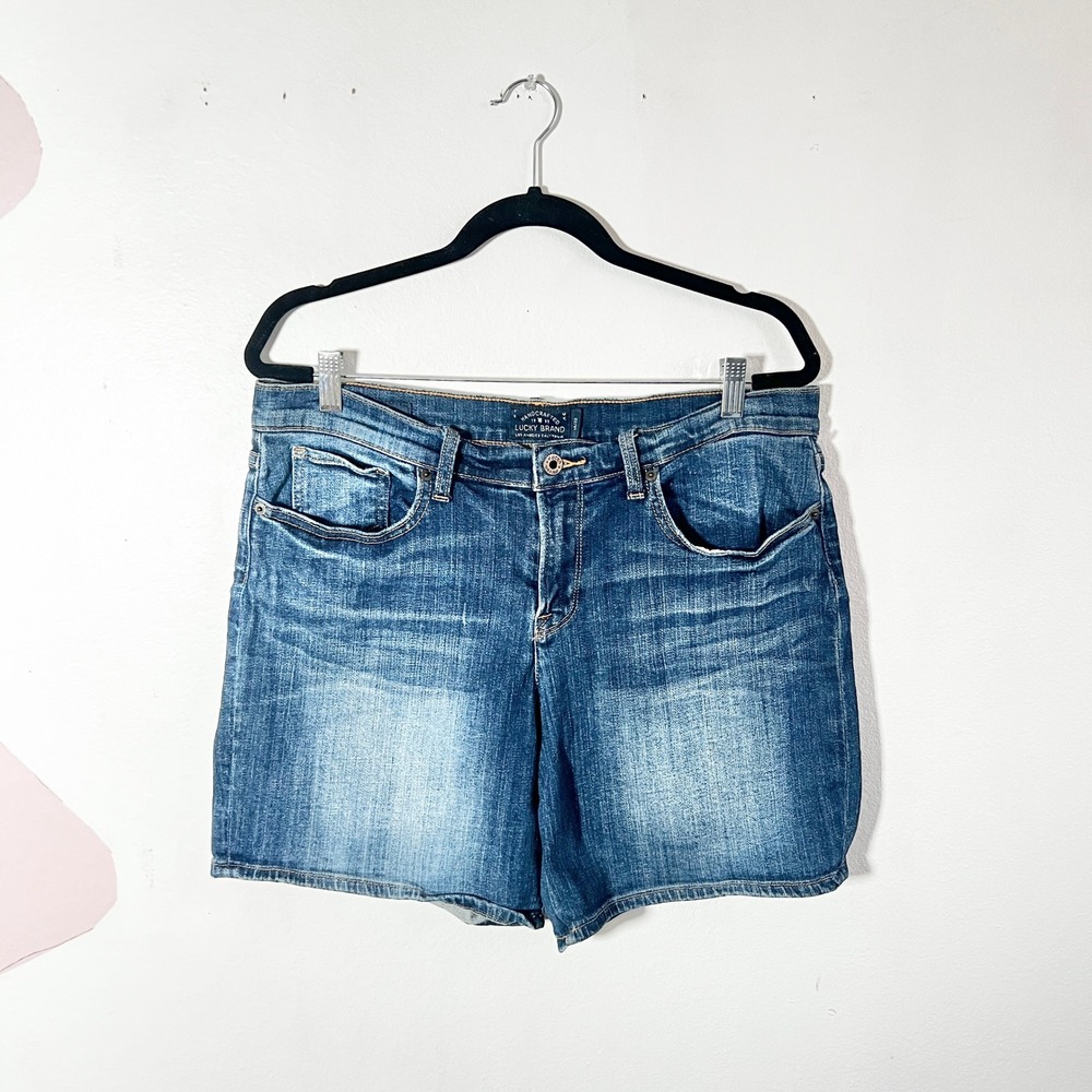 Lucky Brand Denim Shorts Women's 14/32 Blue Medium Wash Stretch